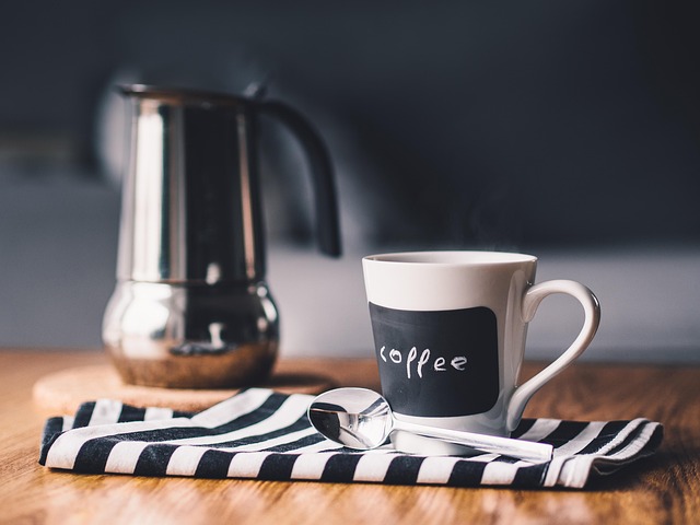 minimalist coffee corner wooden shelf mugs