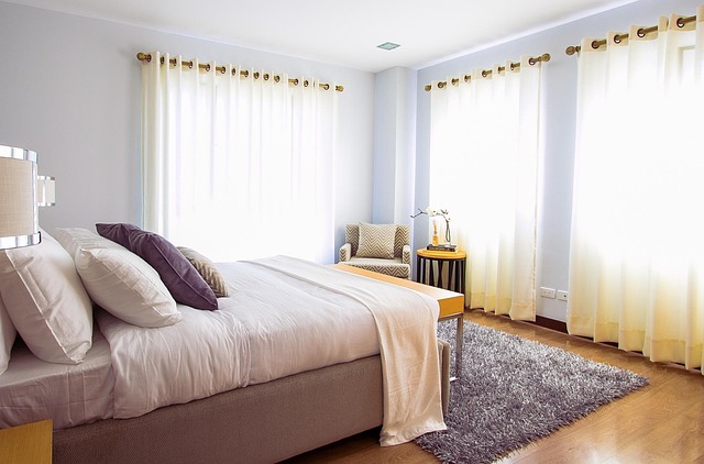 cozy hotel style dark bedroom