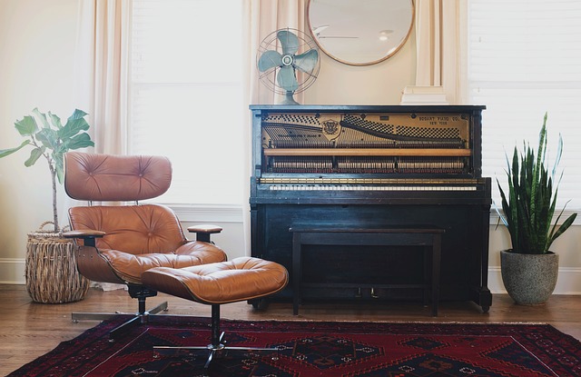 small studio apartment rug bedside