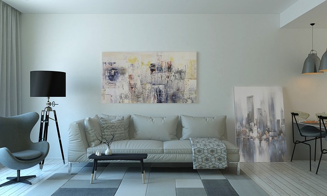 white wall minimalist living room