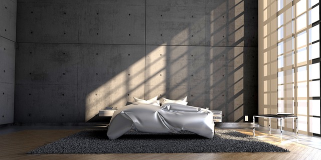 small bedroom bed against wall